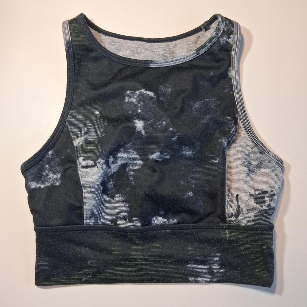 Womens black + grey tie-dye sports bra Joylab size medium